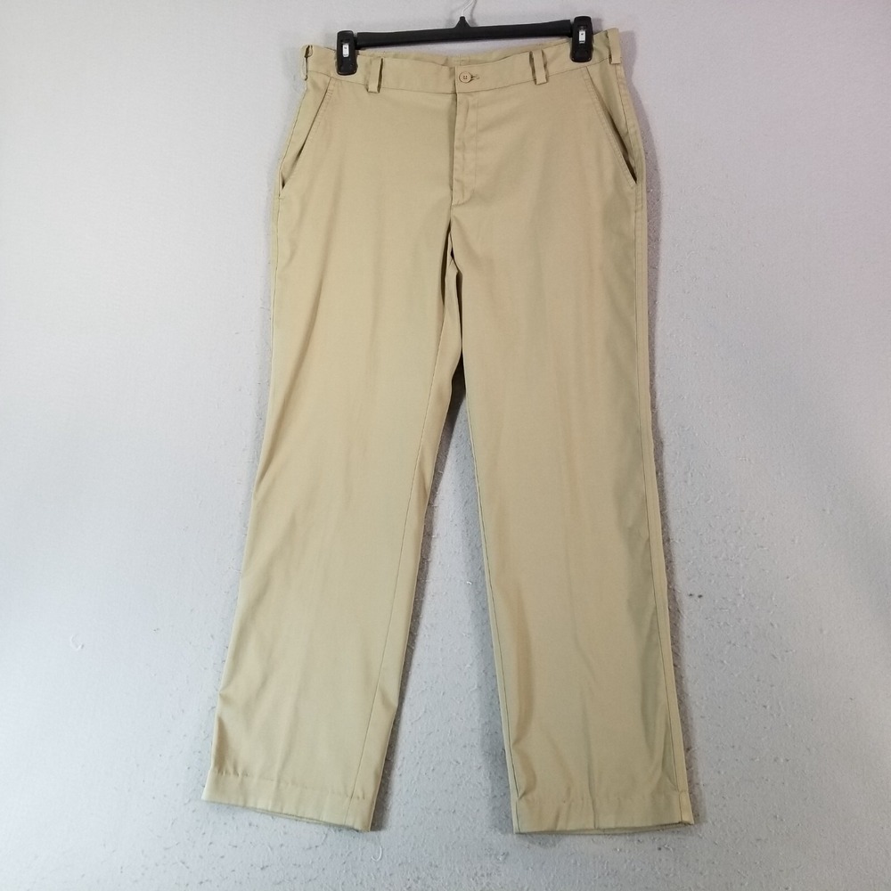 Nike Golf Pants Mens 34 Beige Dri-Fit Flex Stretch Straight Outdoor Flat Front